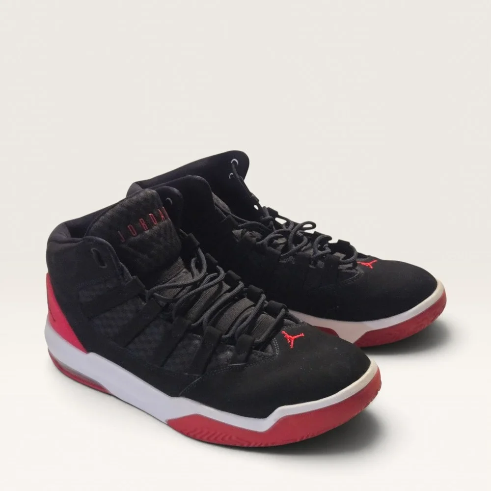 Jordan Max Aura 4 Mens Basketball Shoes Black University Red No Insole Size 12